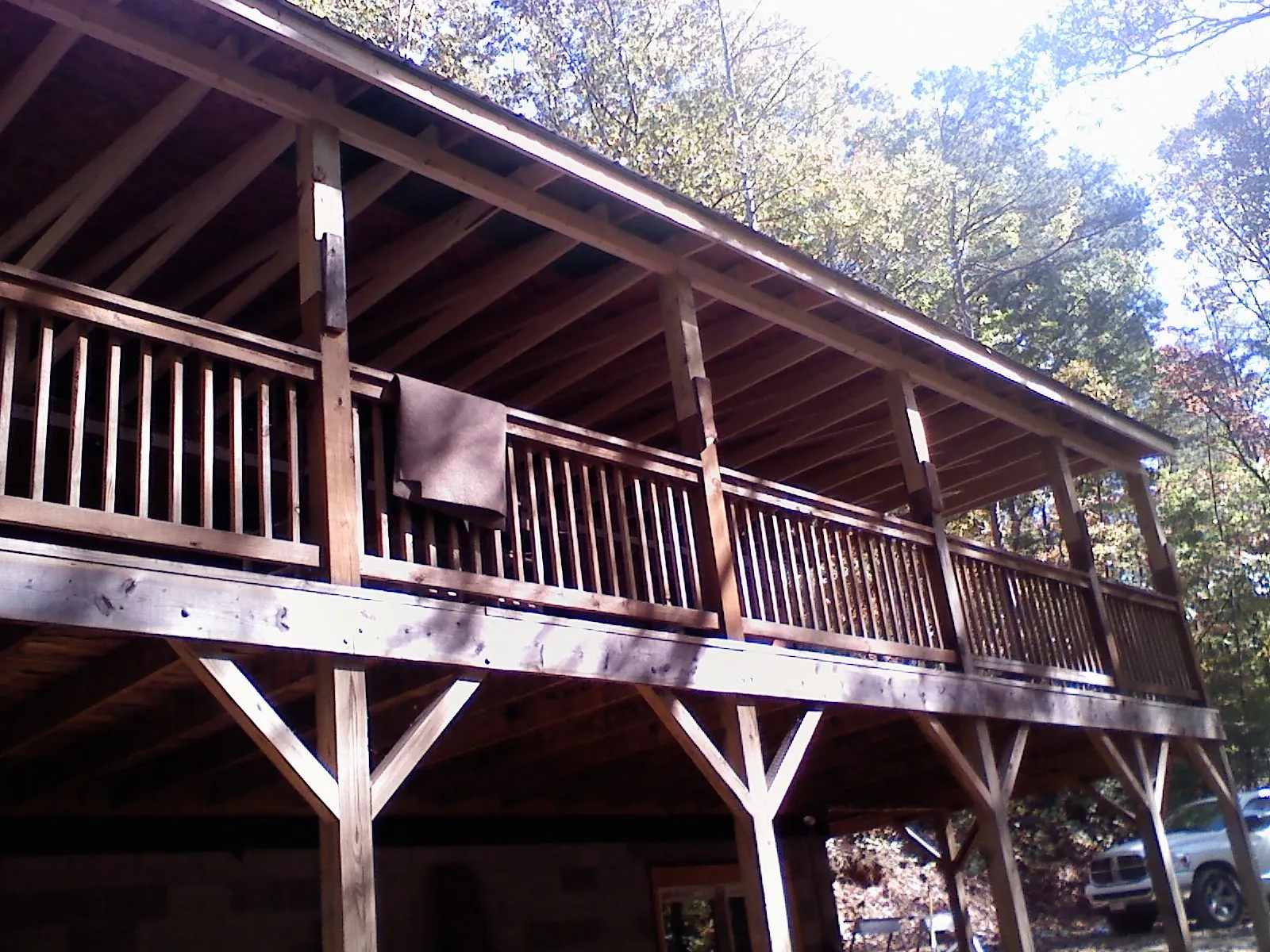 Timber framing under a new elevated porch and deck — Roof Leak Repair in Lacon by Roofing Brothers